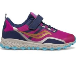 Chaussure Saucony Peregrine 12 Shield A/C Sneaker Navy Pink Turquoise -Quick SnowBoard Magasin SK166102 3 1