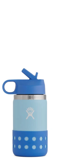 Gourde Hydro Flask 12 OZ KIDS WIDE MOUTH STRAW LID & BOOT ICE