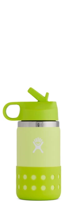 Gourde Hydro Flask Fl12 OZ KIDS WIDE MOUTH STRAW LID & BOOT HONEYDEW